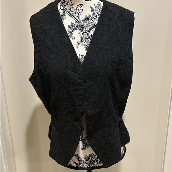 Michel Rene Black Button-Up Vest - Picture 2 of 5